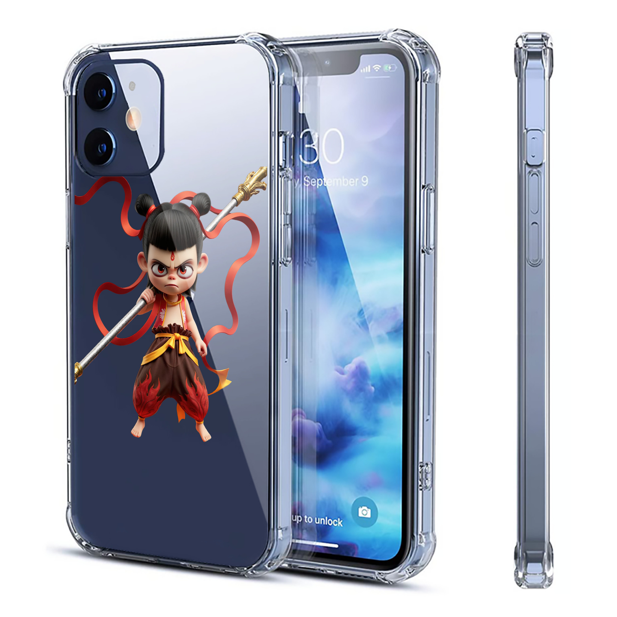 （画像用） Ne Zha 2 ナタ 魔童の大暴れ 【iPhone 12シリーズ対応】透明スマホケース（クリアソフトケース）